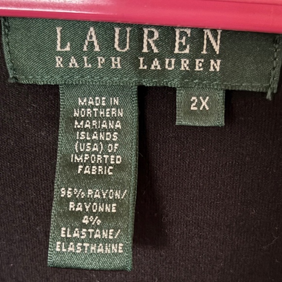 Ralph Lauren Soft Crossover Black Drape Style Top - 2X - Picture 3 of 7